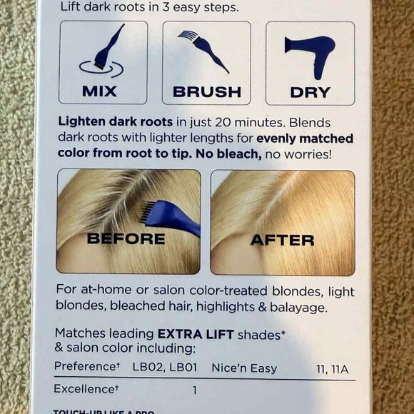 BRAND NEW SEALED Clairol Extra Lift Root Touch Up Blonde Hair Lightening Kit - Picture 4 of 7